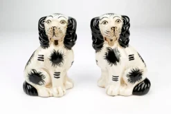 AAI Black and White Staffordshire Dogs, Set of 2