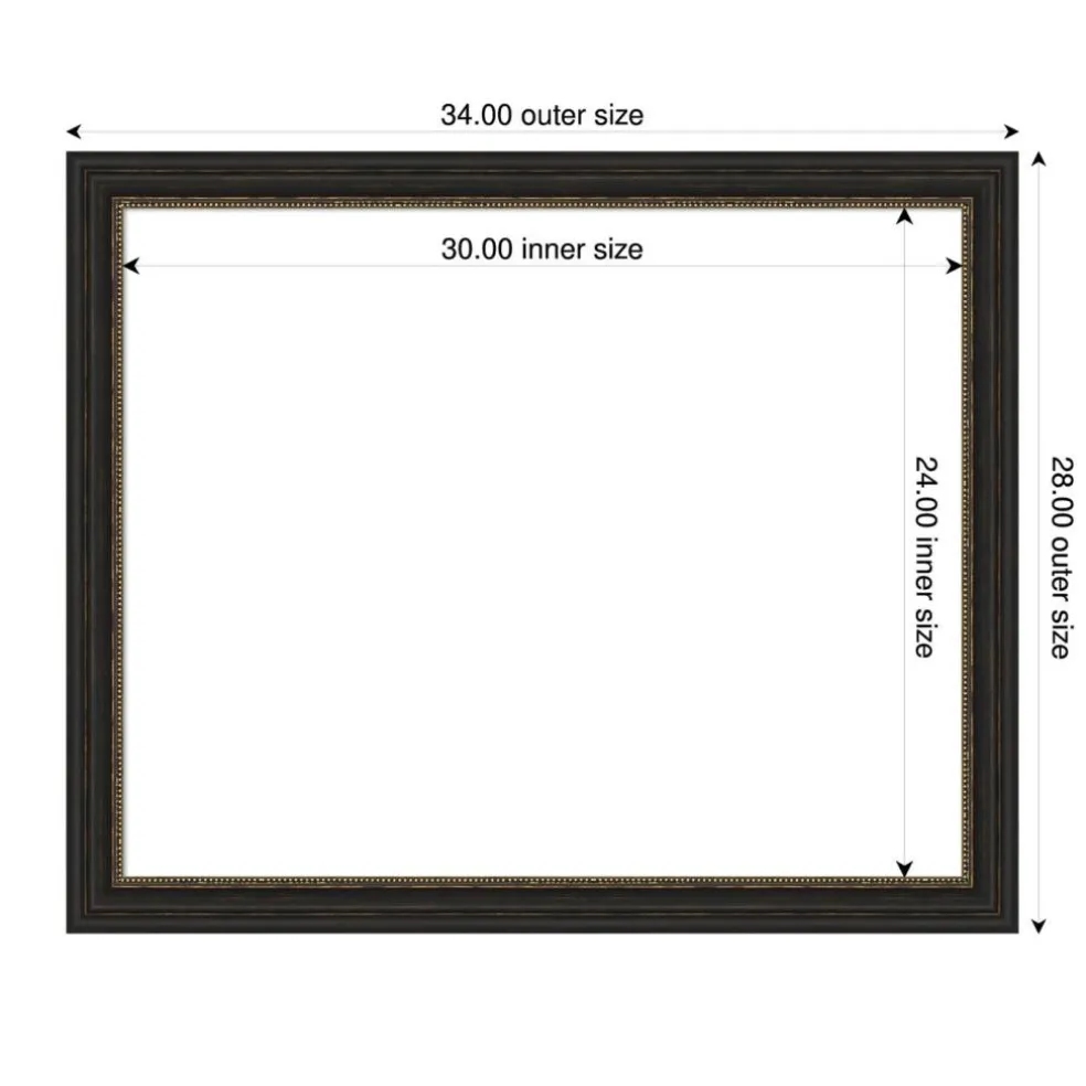 Accent Bronze Narrow Framed Dry Erase Magnetic Board
