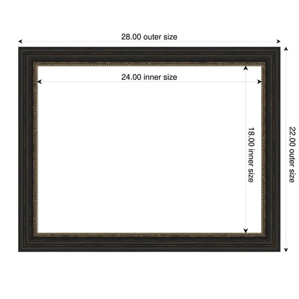 Accent Bronze Narrow Framed Dry Erase Magnetic Board