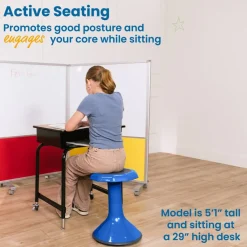 ACE Active Core Engagement Wobble Stool, Portable Flexible Seating, 18in Seat Height