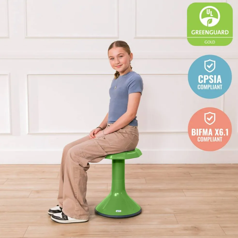 ACE Active Core Engagement Wobble Stool, Portable Flexible Seating, 18in Seat Height