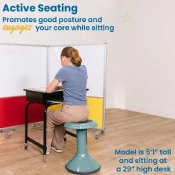 ACE Active Core Engagement Wobble Stool, Portable Flexible Seating, 18in Seat Height