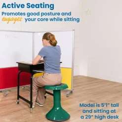 ACE Active Core Engagement Wobble Stool, Portable Flexible Seating, 18in Seat Height