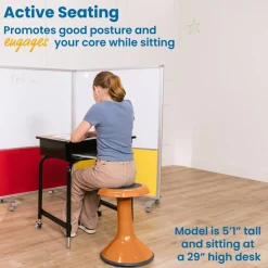 ACE Active Core Engagement Wobble Stool, Portable Flexible Seating, 18in Seat Height