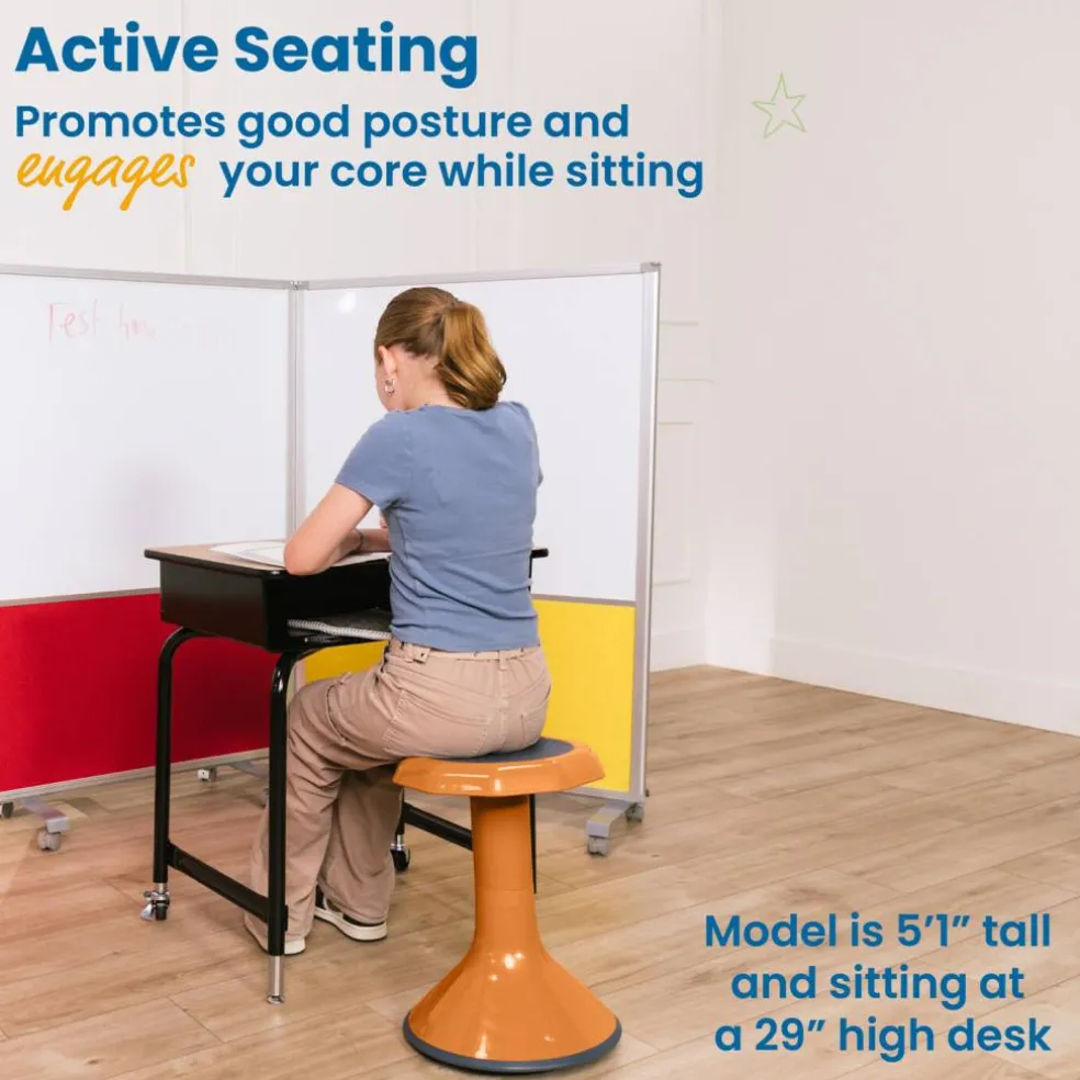 ACE Active Core Engagement Wobble Stool, Portable Flexible Seating, 18in Seat Height