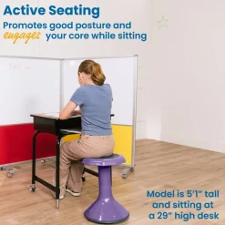 ACE Active Core Engagement Wobble Stool, Portable Flexible Seating, 18in Seat Height