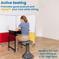 ACE Active Core Engagement Wobble Stool, Portable Flexible Seating, 18in Seat Height