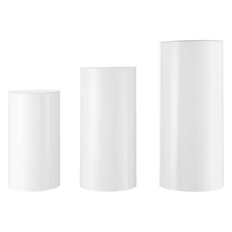 Acrylic 3-Piece Round Cylinder Wedding Flower Pedestal Stands