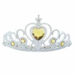 Adult Silver Plastic Costume Tiara with Gem
