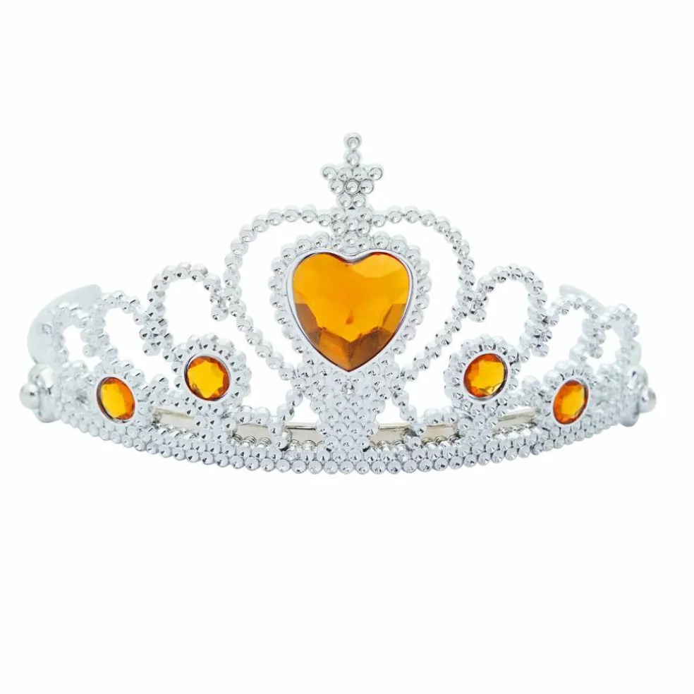 Adult Silver Plastic Costume Tiara with Gem
