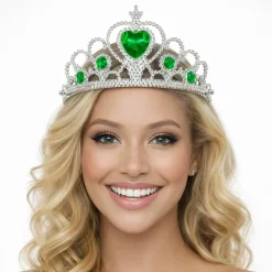 Adult Silver Plastic Costume Tiara with Gem