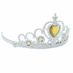 Adult Silver Plastic Costume Tiara with Gem
