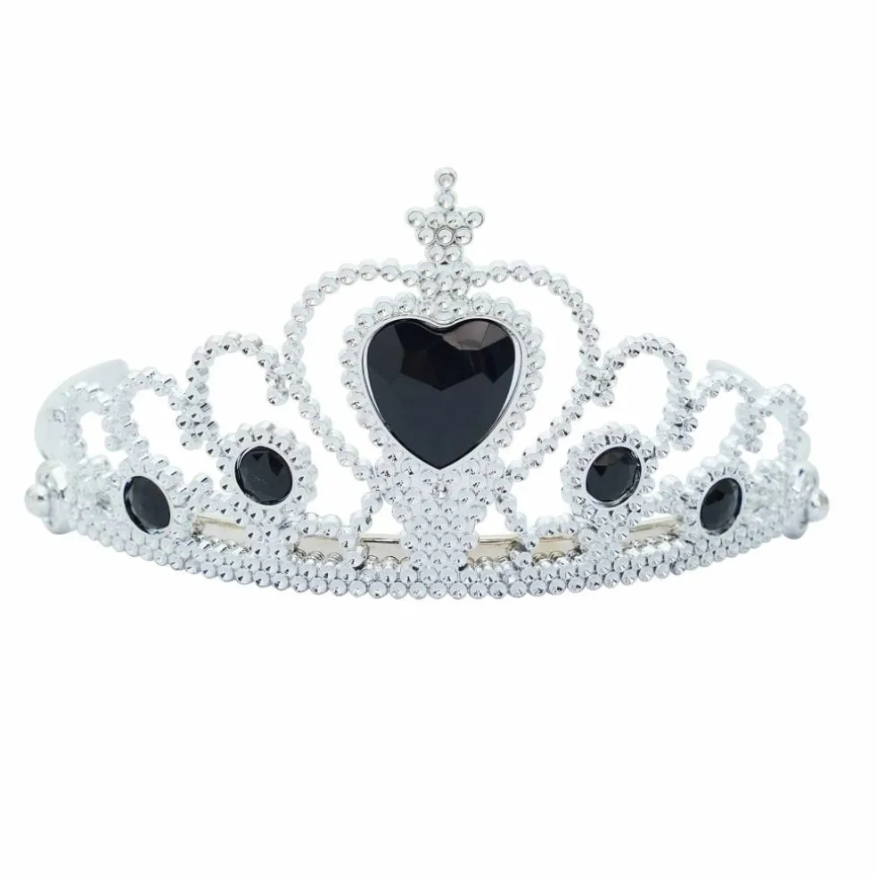 Adult Silver Plastic Costume Tiara with Gem