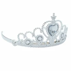 Adult Silver Plastic Costume Tiara with Gem