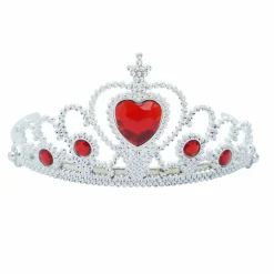 Adult Silver Plastic Costume Tiara with Gem