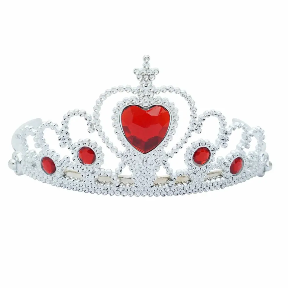 Adult Silver Plastic Costume Tiara with Gem