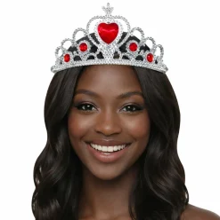 Adult Silver Plastic Costume Tiara with Gem