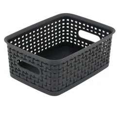 Advantus® Small Black Plastic Weave Bin, 3ct.
