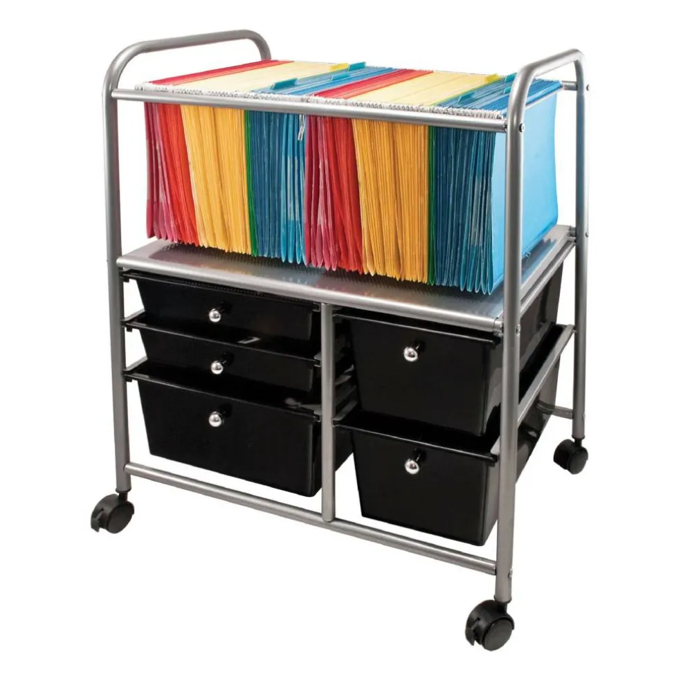 Advantus® 28.5" x 21.5" Black Mobile File Cart