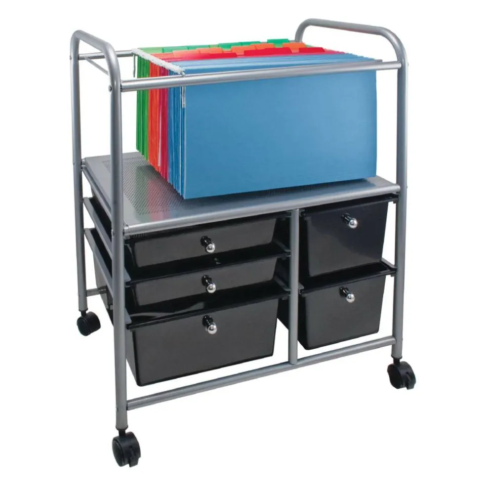 Advantus® 28.5" x 21.5" Black Mobile File Cart