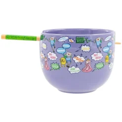 Adventure Time Quotes 20-Ounce Ceramic Ramen Bowl and Chopstick Set