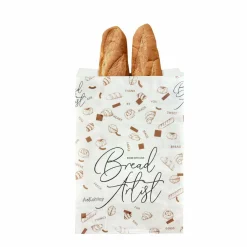 AeKahtay 50 Pack Paper Bread Bags with Front Window, 13.8 x 9.5 x 4.3 Inch Large Paper Bread Bags for Homemade Bread Gift Giving with Stickers