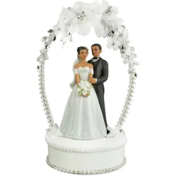 African American Sweet Flower and Crystal Arch Cake Topper