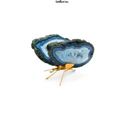 Agate Slice Butterfly, Natural Agate Décor, Butterfly Wing Home Décor, Agate Geode, Natural Gemstone Butterfly, Gold Plated