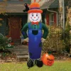 7' Air Blown Inflatable Thanksgiving Scarecrow Standing Next To Pumpkin GTF00048-7