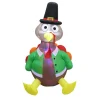 5' Air Blown Kaleidoscope Inflatable Turkey in Pilgrim Outfit GTF00015-5