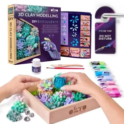 Air Clay Craft Kit Wood&Craft DIY "Succulents" TENDERNESS