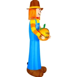 Airflowz Inflatable 7.5ft. Harvest Scarecrow Holding Pumpkin