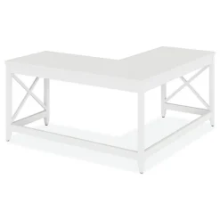 Alera 58.27 in. x 58.27 in. x 29.53 in. L-Shaped Farmhouse Desk - White