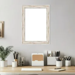 Alexandria White Wash Narrow Framed Dry Erase Magnetic Board