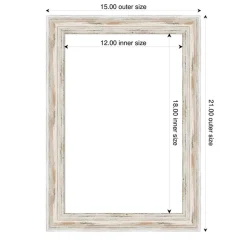 Alexandria White Wash Narrow Framed Dry Erase Magnetic Board
