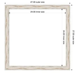 Alexandria White Wash Narrow Framed Dry Erase Magnetic Board
