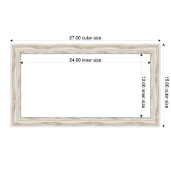 Alexandria White Wash Narrow Framed Dry Erase Magnetic Board