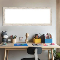 Alexandria White Wash Narrow Framed Dry Erase Magnetic Board