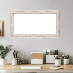 Alexandria White Wash Narrow Framed Dry Erase Magnetic Board