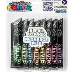 Alex: Crazy Cool Chalk - Refill 8 Pack - 8 Different Color Chalk Pks, Works With Crazy Cool Chalk Line, Outdoor Sidewalk & Driveway Art, Kids Age 5+