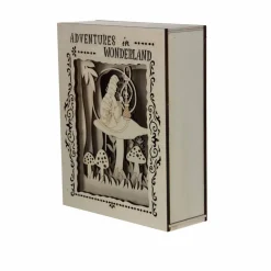 8.75" Alice's Adventures in Wonderland Shadow Box DIY LED Wood Décor by Make Market®
