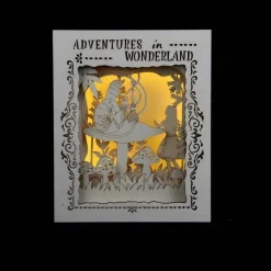 8.75" Alice's Adventures in Wonderland Shadow Box DIY LED Wood Décor by Make Market®