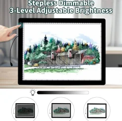 A4 Light Board for Diamond Painting, LED Tracing Light Box with Adjustable Stand, Dimmable Light Pad for Weeding Vinyl, Drawing, Sketching and Craft Projects