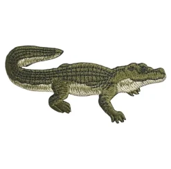 Alligator - Green/Tan Embroidered Patch Embroidered, Iron on Patch