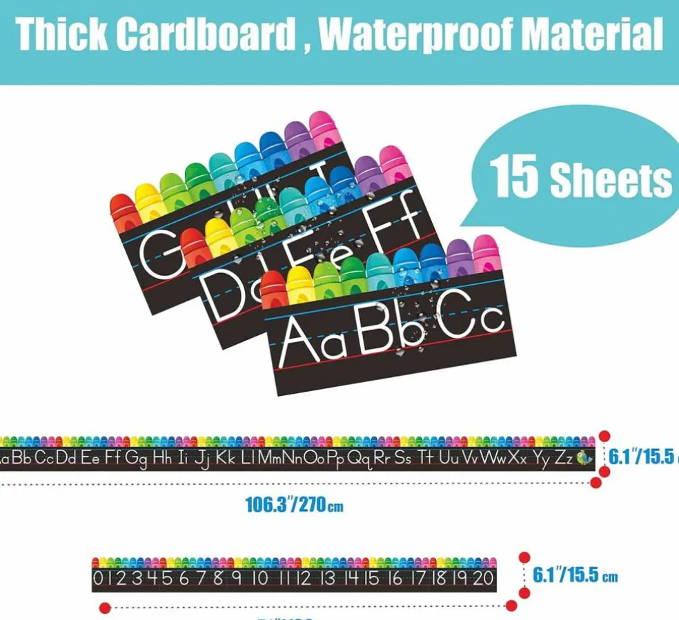 Alphabet Bulletin Board Set (Black, White,black) 11.8 x 6.1 inches