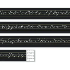 Alphabet Lines Black Traditional Cursive