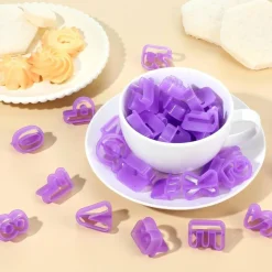 Alphabet & Number Fondant Cutter Set Purple Mini Molds 40 Pieces