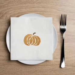 Altoona Design Guest/Cocktail Napkin Printed Airlaid Linen-Feel Disposable Hand Towels for Thanksgiving Fall Holiday Party Buffet & Dinner