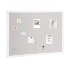 Aluminum Frame Cork Bulletin Board with Linen Surface, Wall Mounted Memo Board, Vertical Horizontal Display Organizer