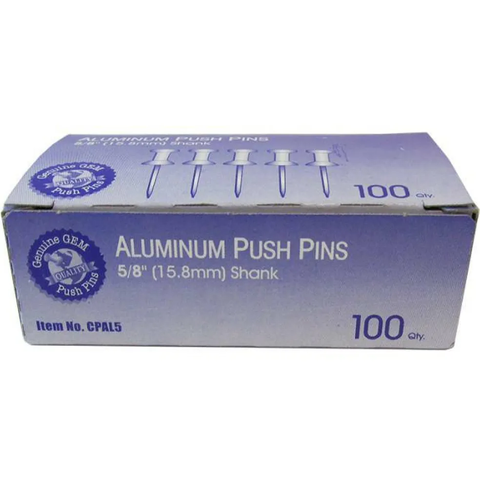 5/8" Aluminum Push Pins 100/Box, 2 Pack